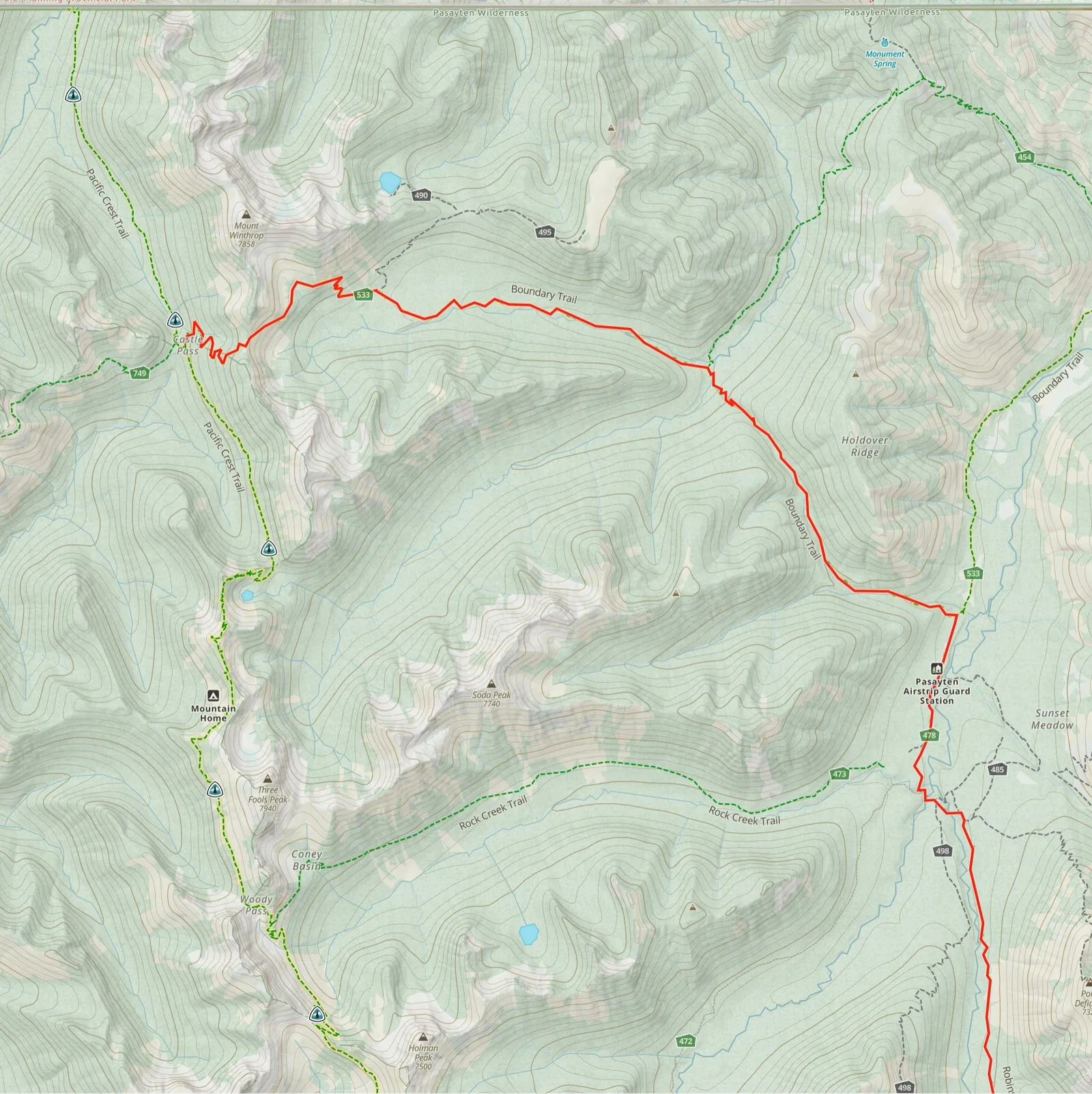 Map to Castle Pass