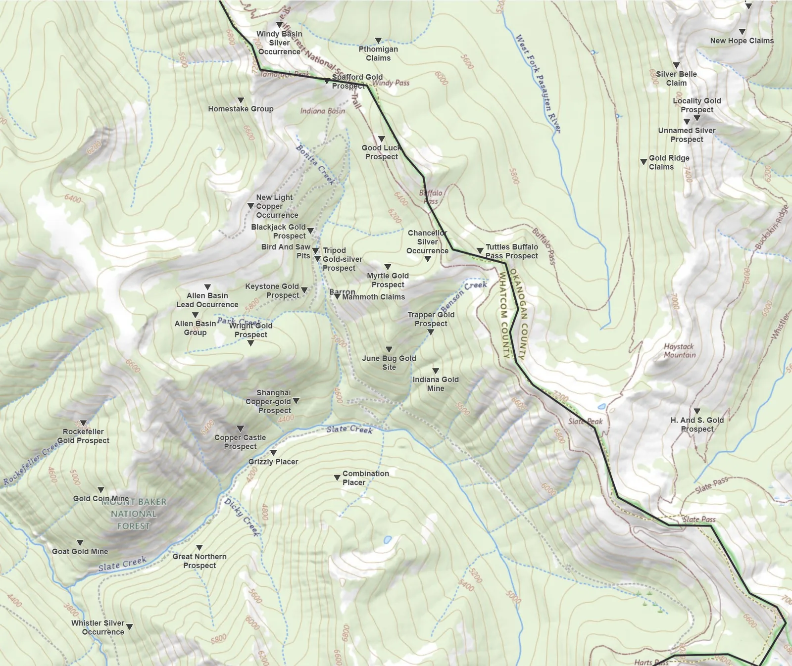 Mines in the area